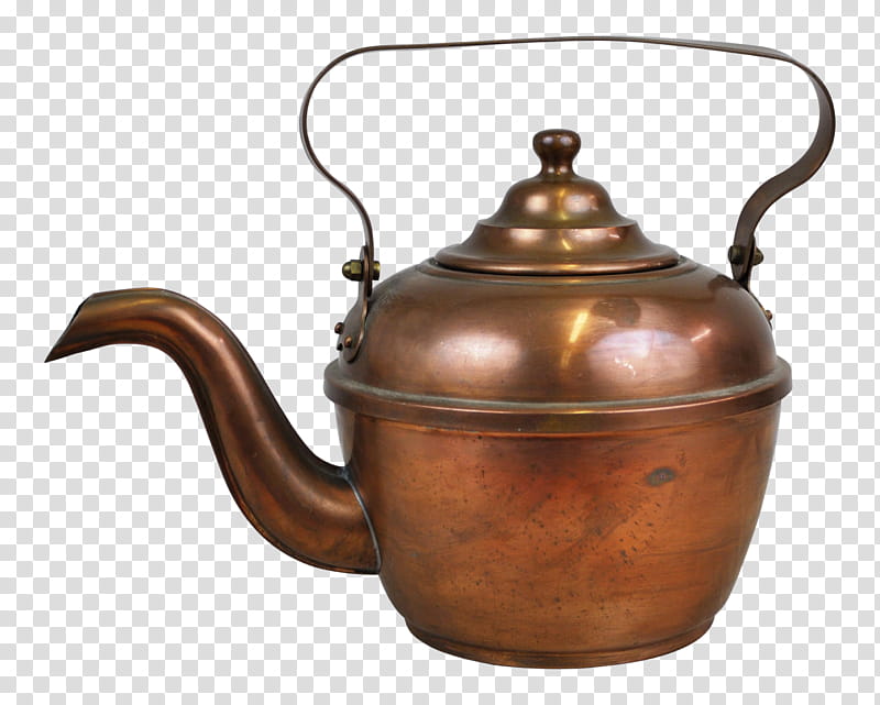 Retro, Kettle, Teapot, Whistling Kettle, Handle, Copper, Cup, Antique transparent background PNG clipart