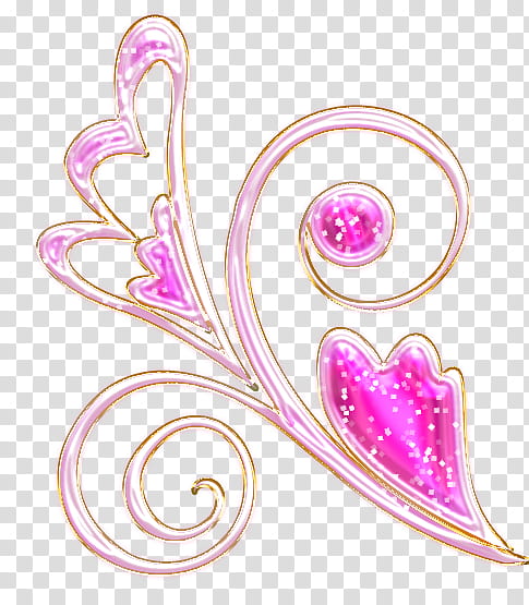 pink swirls, clear and pink floral pendant transparent background PNG clipart