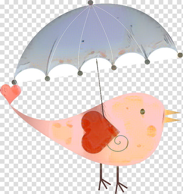 Umbrella, Silhouette, Feather, Cartoon, Rain, Drawing, Orange, Pink transparent background PNG clipart