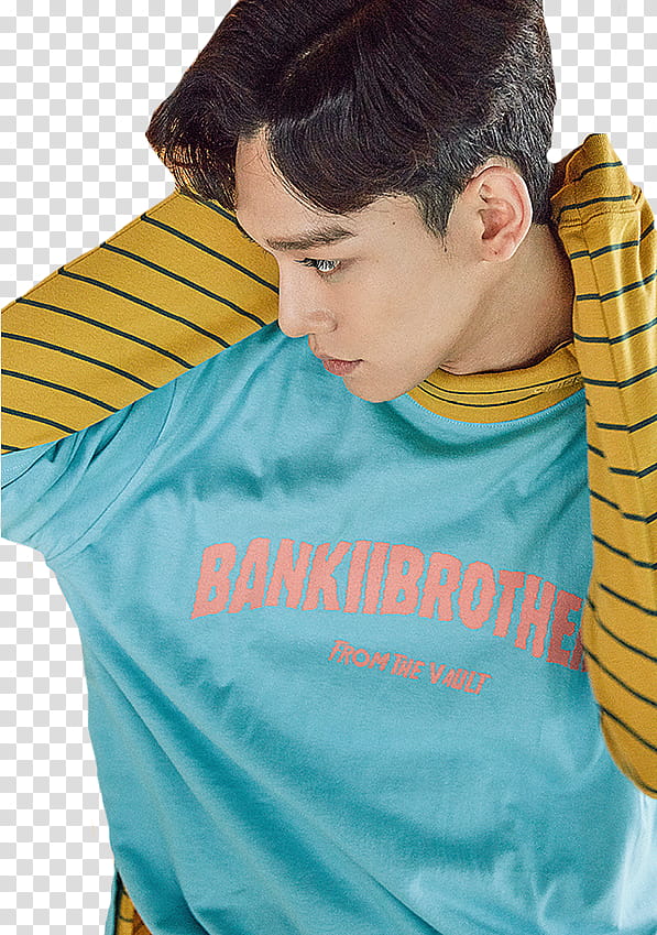 EXO EX ACT COMEBACK, man in blue crew-neck shirt transparent background PNG clipart