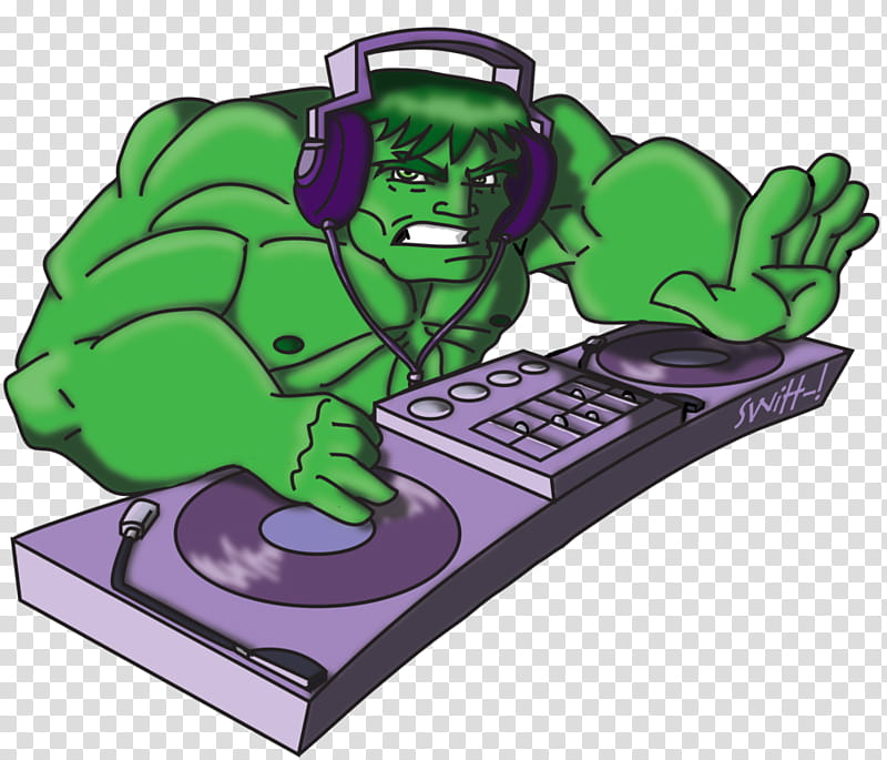 DJ Hulk Smash transparent background PNG clipart