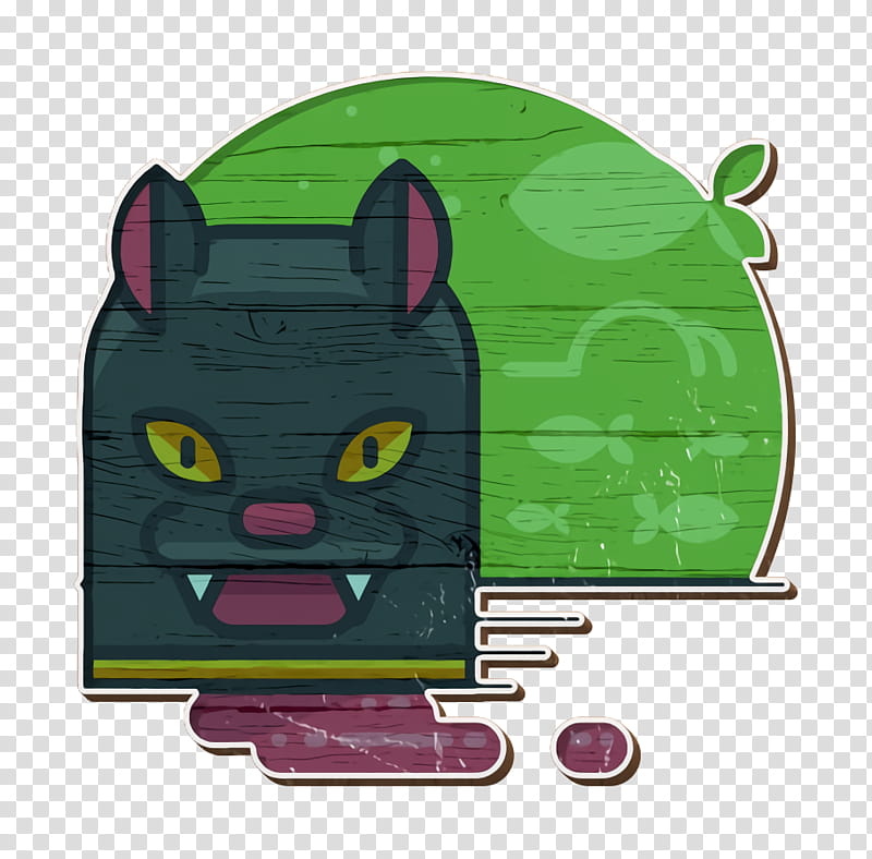 Halloween Cartoon, Animal Icon, Cat Icon, Halloween Icon, Pet Icon, Scary Icon, Spooky Icon, Green transparent background PNG clipart