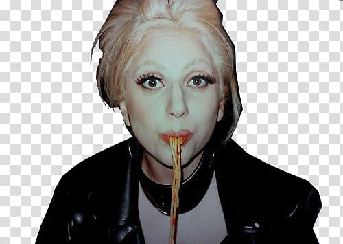 Lady Gaga eating spagetti transparent background PNG clipart