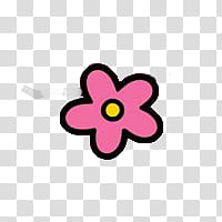 Hello Kitty, pink, black, and yellow flower art transparent background PNG clipart
