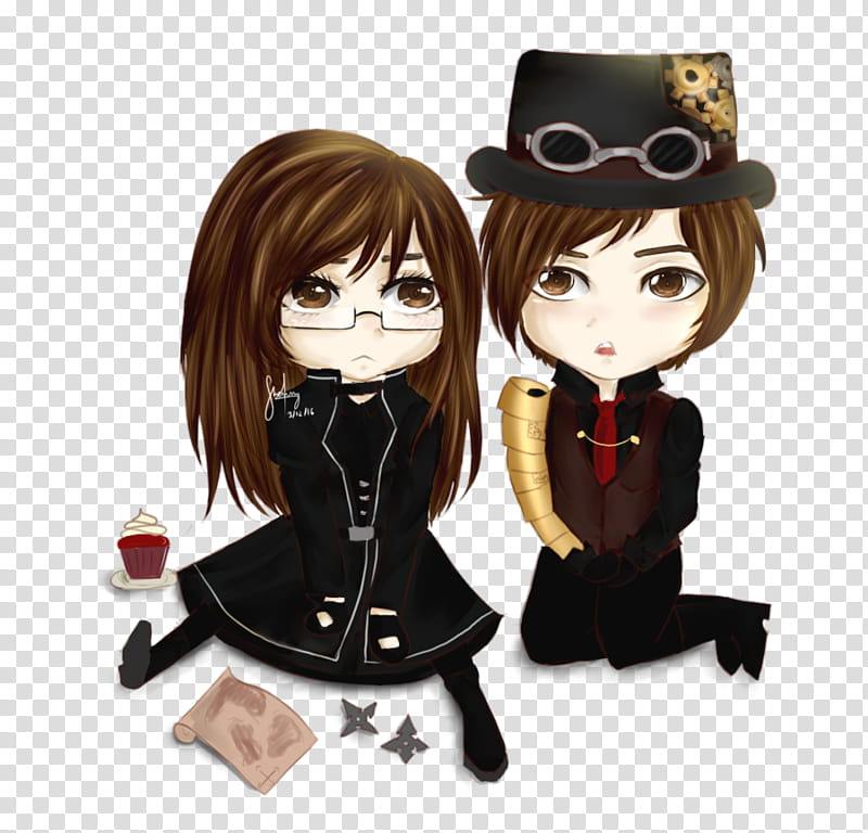 Chibi Sumiiro and Titus transparent background PNG clipart