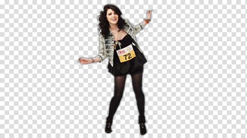 The Glee Project s, woman in black mini dress with number  card transparent background PNG clipart