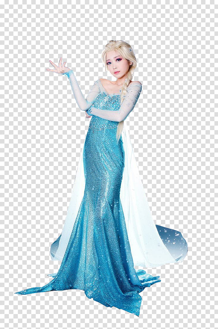 TOMIA, woman in Elsa costume transparent background PNG clipart