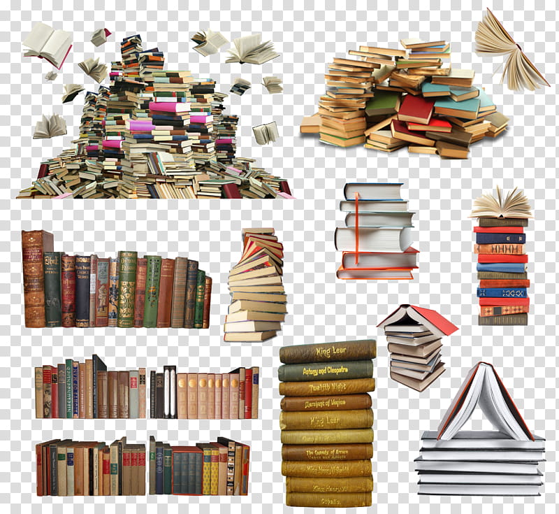 Libros, assorted book lot illustration transparent background PNG clipart