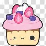 Lindos Cupcakes, pink cupcake illustration transparent background PNG clipart