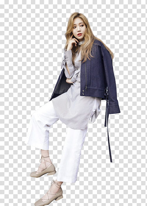 Yura Girl Day, woman wearing gray jacket and white pants outfit transparent background PNG clipart