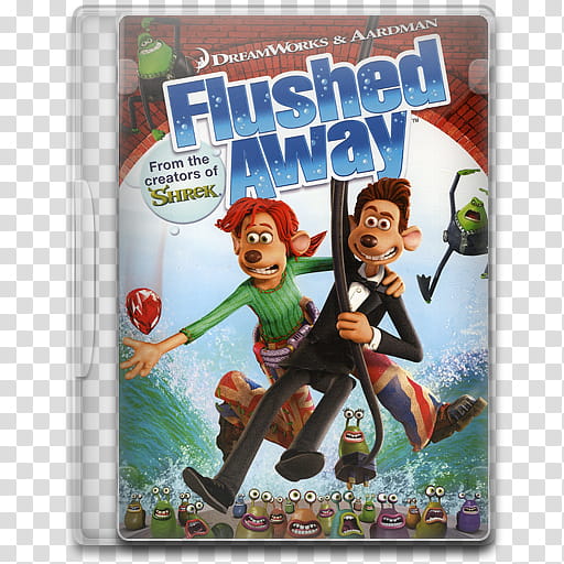 Movie Icon , Flushed Away, Flushed Away DVD case transparent background PNG clipart