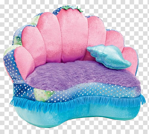 Full, purple, pink, and blue suede sofa transparent background PNG clipart