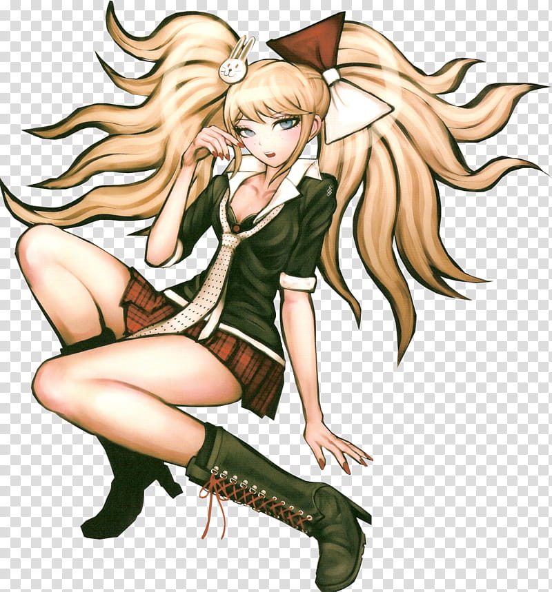 Dangan Ronpa, blonde haired woman in green dress anime character transparent background PNG clipart