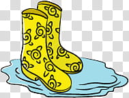 Stuff , yellow-and-black rain boots illustration transparent background PNG clipart