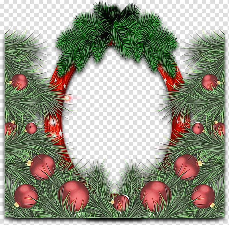 Christmas decoration, Christmas Frame, Christmas Border, Christmas , Watercolor, Paint, Wet Ink, Oregon Pine transparent background PNG clipart