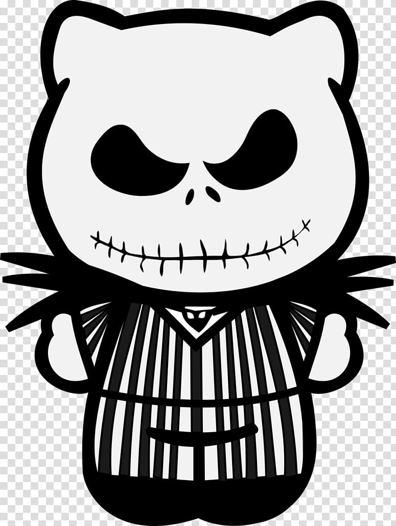 The Nightmare Before Christmas, Jack Skellington, Santa Claus, Hello Kitty, Nightmare Before Christmas The Pumpkin King, Drawing, Halloween , Skeleton transparent background PNG clipart