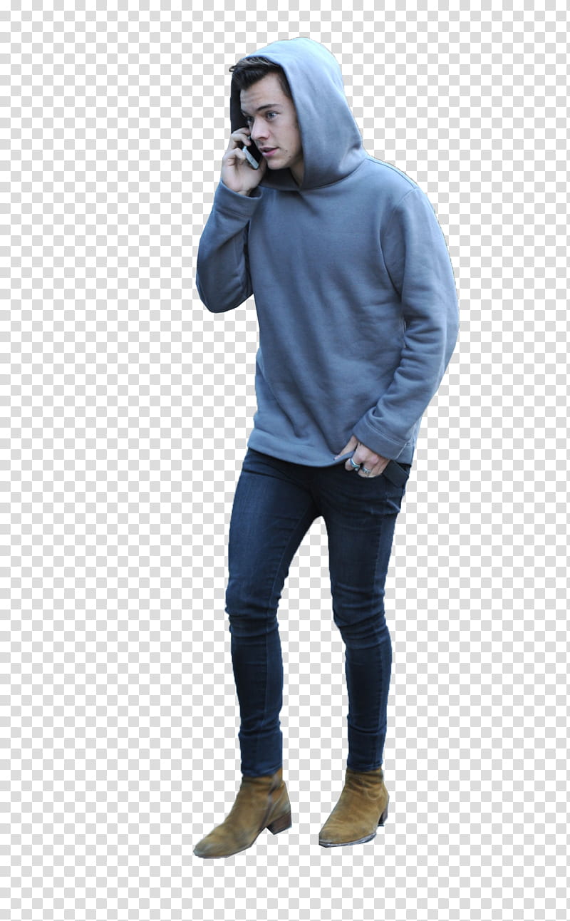 Harry Styles, standing Harry Styles in gray pullover hoodie transparent background PNG clipart
