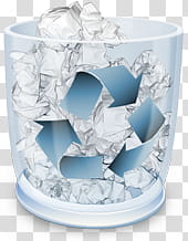 Glassy Recycle Bin, RecycleBinFull icon transparent background PNG clipart