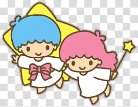 Little Twin Stars, two fairies cartoon character transparent background PNG clipart