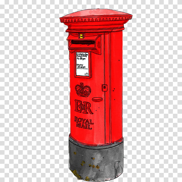 ColorPalace, red E R Royal Mail box transparent background PNG clipart