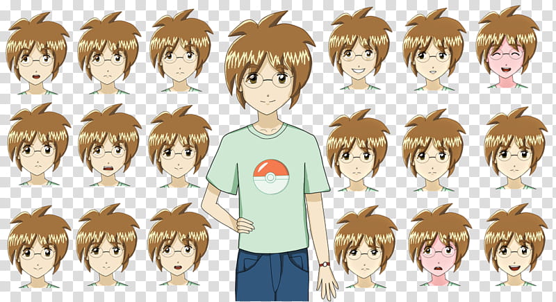 [Groups of Two VN] Alex Greggory expression chart transparent background PNG clipart