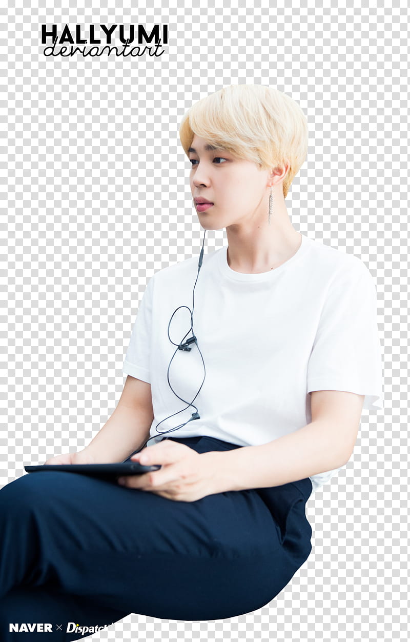 Jimin, man listening to music transparent background PNG clipart