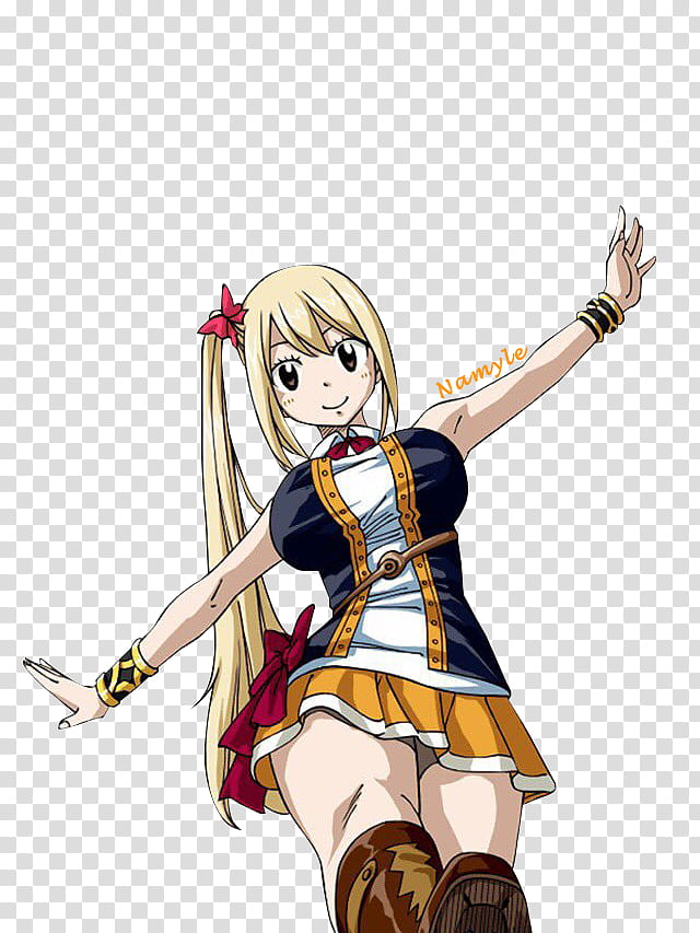 Lucy Heartfilia Render, Fairy Tale Lucy Heartfilia standing and spreading her arms illustration transparent background PNG clipart