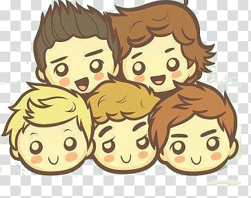 One Direction Animados transparent background PNG clipart