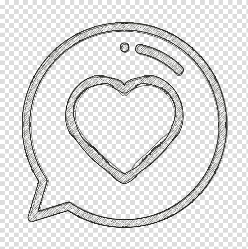 Notifications icon Message icon Feedback icon, Heart, Line Art, Circle, Metal transparent background PNG clipart