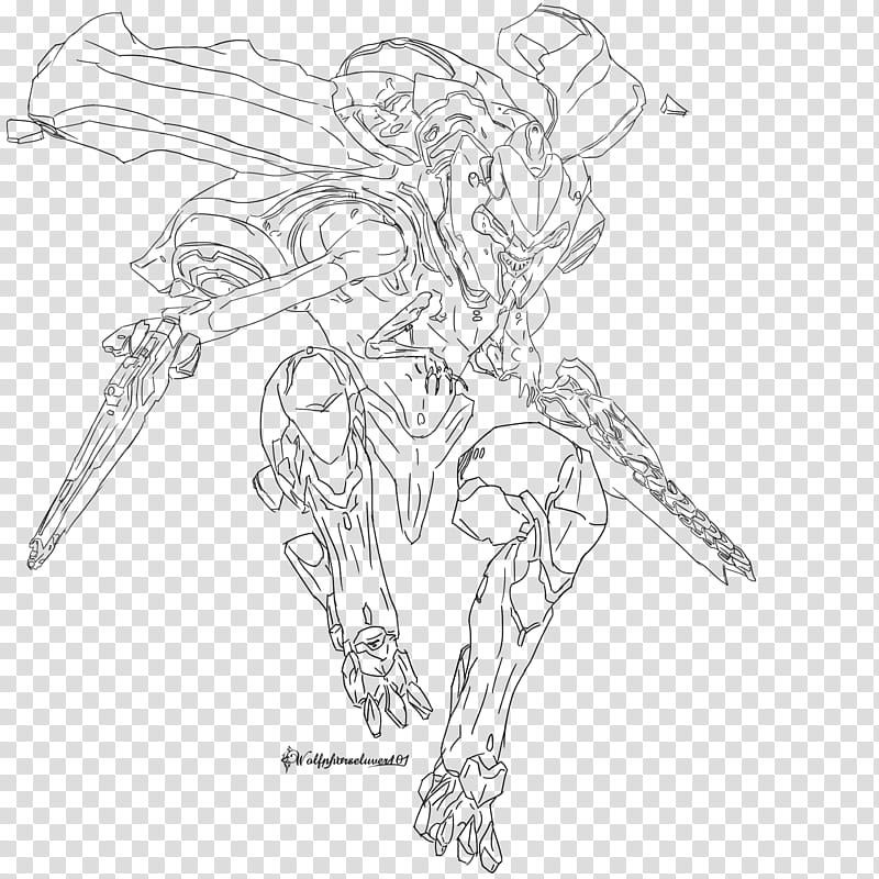Promethean Knight Lineart transparent background PNG clipart