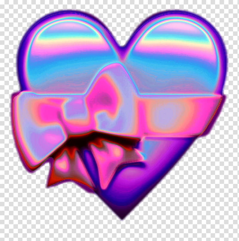 Love Heart Emoji, Holography, Tumblr, Vaporwave, Web Design, Sticker, Aesthetics, Pink transparent background PNG clipart