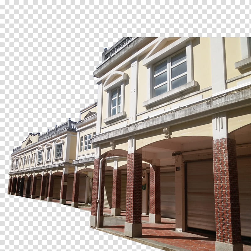 Architecture, white and brown commercial building transparent background PNG clipart