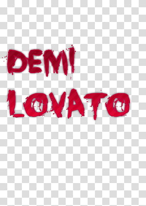 red Demi Lovato text illustration transparent background PNG clipart thumbnail