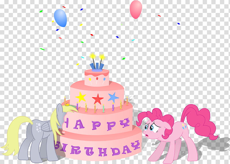 Happy Birthday MyMiniatureEquine, pink My Little Pony cake transparent background PNG clipart