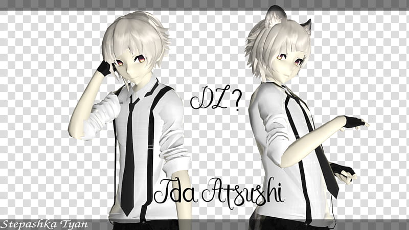 (MMD) Tda Atsushi (test model) transparent background PNG clipart