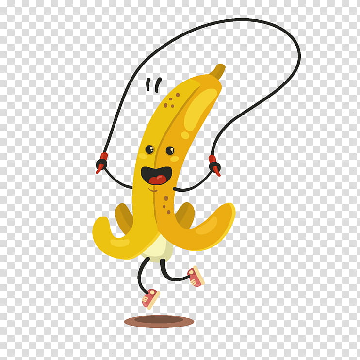 Banana, Exercise, Cartoon, Food, Physical Fitness, Jump Ropes, Power Tower, Weight Loss transparent background PNG clipart