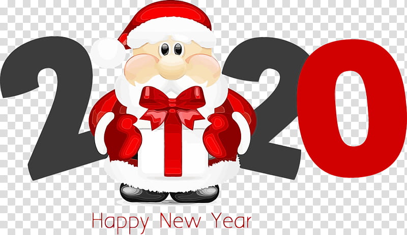 Santa claus, Happy New Year 2020, New Years 2020, Watercolor, Paint, Wet Ink, Christmas , Cartoon, Event, Holiday transparent background PNG clipart