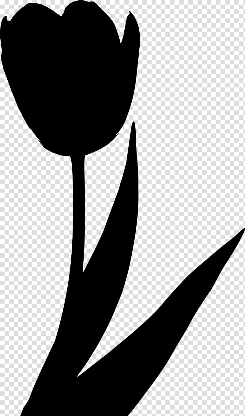 Tulip Flower, Silhouette, Leaf, Plants, Black M, Blackandwhite, Logo transparent background PNG clipart