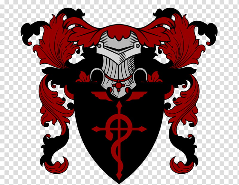 Fullmetal Alchemist Black Full Arms, black and red knight armor logo transparent background PNG clipart