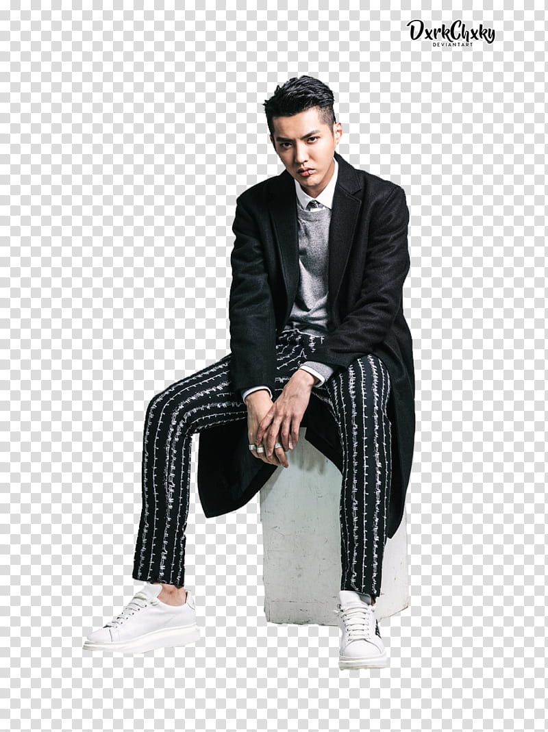 KRIS WU, man black haired wearing jacket transparent background PNG clipart