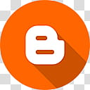 Flatjoy Circle Icons, Blogger, orange and white logo transparent background PNG clipart