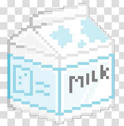 Japanese Food Pixel, white and blue Milk transparent background PNG clipart