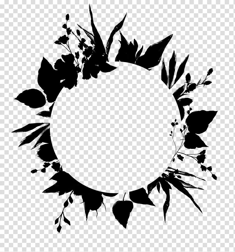 Circle Leaf, Computer, Blackandwhite, Branch, Plant, Logo, Stencil transparent background PNG clipart