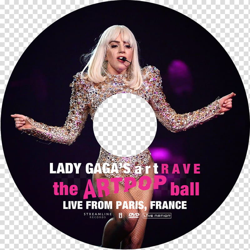 Lady Gaga, artRAVE: The ARTPOP Ball DVD Disc transparent background PNG clipart