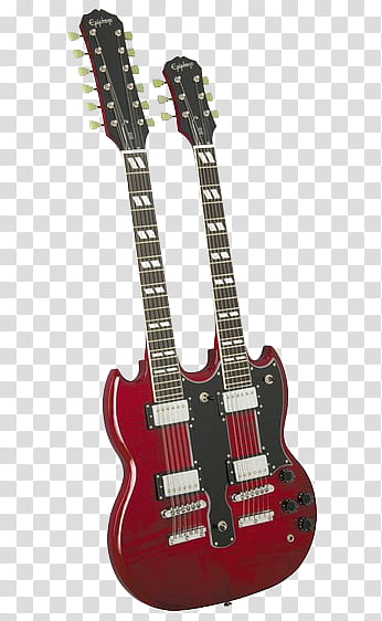 red double electric guitar transparent background PNG clipart