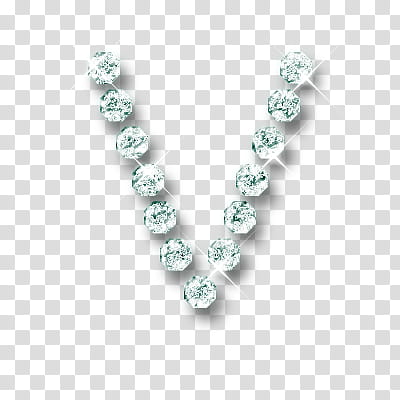 Letras , round clear gemstones forming a V transparent background PNG clipart