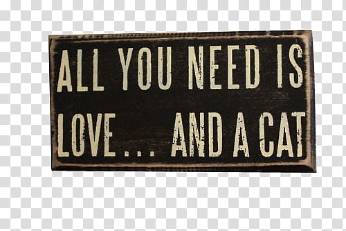 all you need is love,,, and a cat signage transparent background PNG clipart