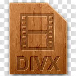 Wood icons for file types, divx, DIVX icon transparent background PNG clipart