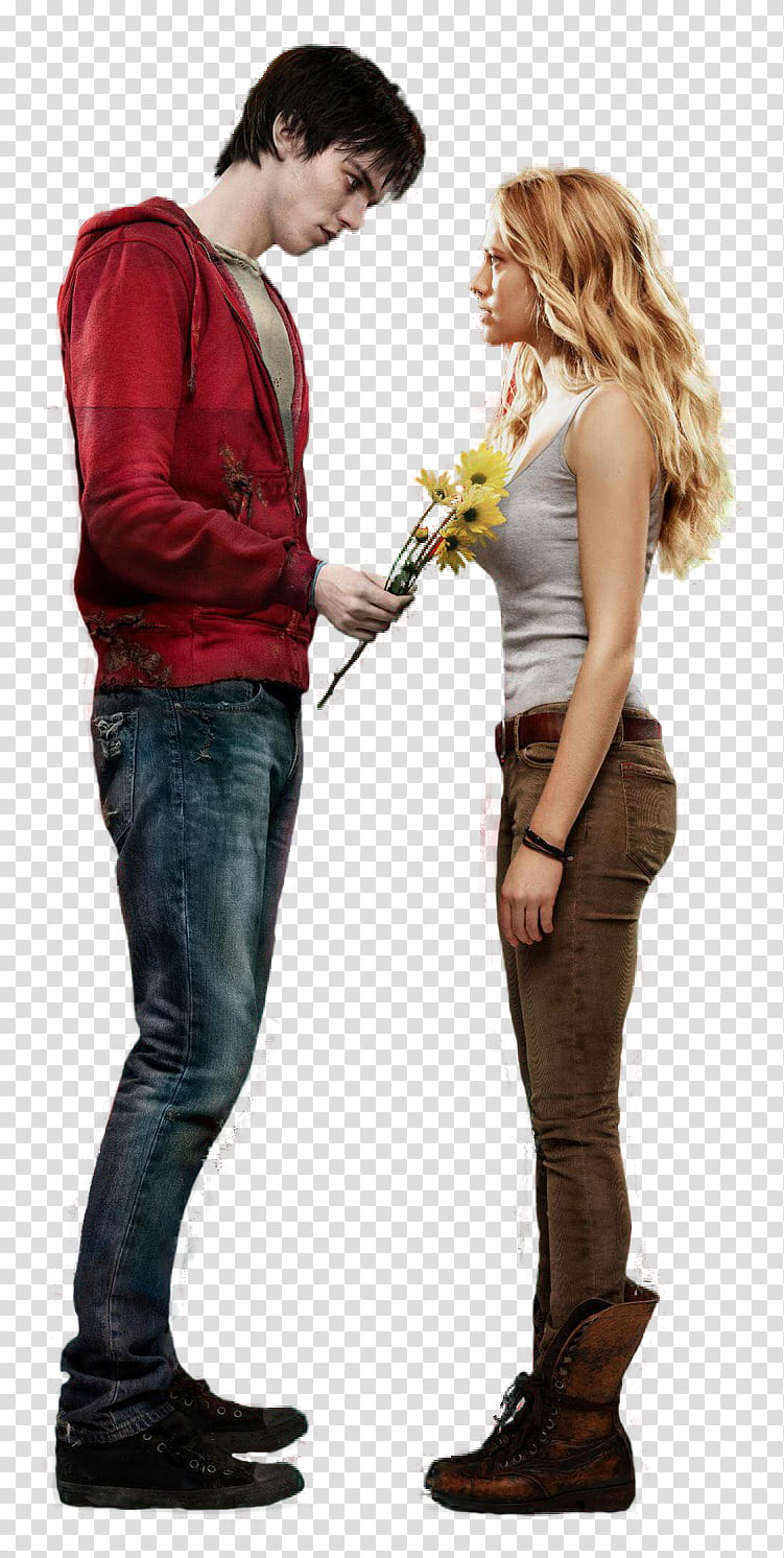 Warm Bodies, man holding flowers in front of woman transparent background PNG clipart