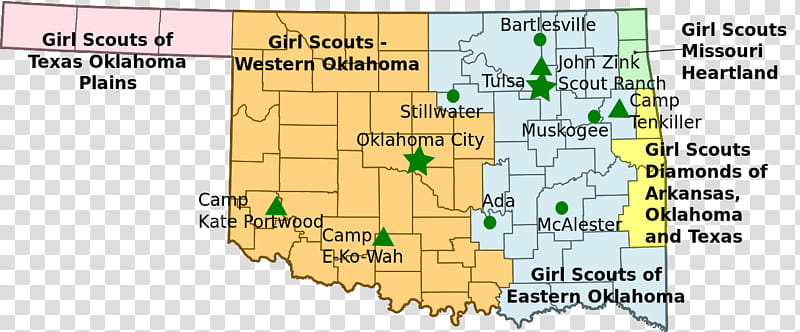 Map, Oklahoma, Texas, Girl Scouts Of The Usa, Text, Line, Land Lot, Area transparent background PNG clipart